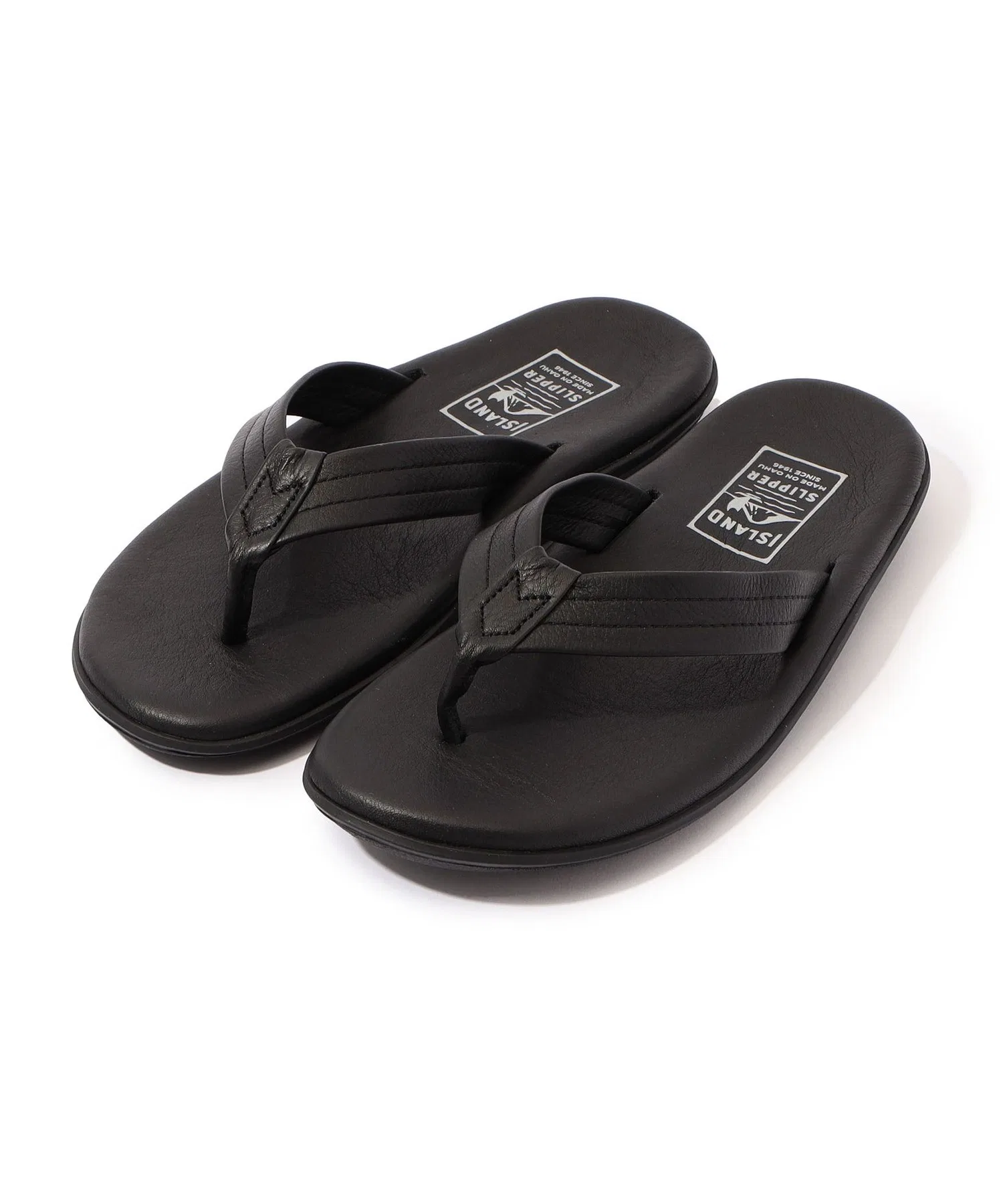Мужские кожаные шлёпанцы ISLAND SLIPPER PT202 чёрные