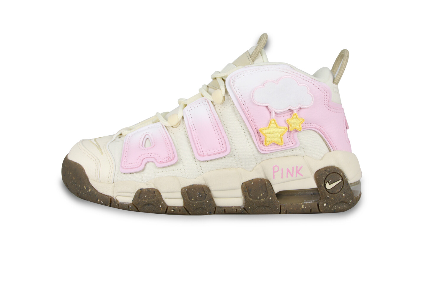 

Кроссовки Nike Air More Uptempo Vintage Basketball Shoes Women's Mid-Top Yellow