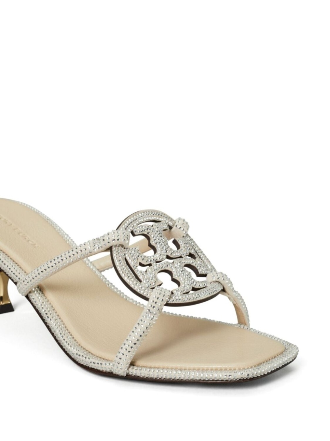 Tory Burch босоножки Miller 55 на каблуке-рюмке, нейтральный цвет — фото 3