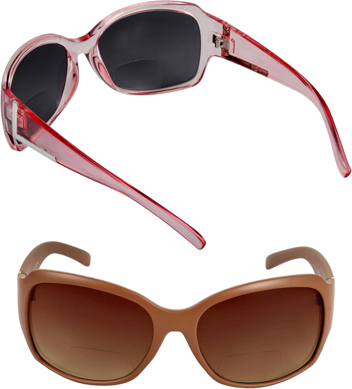 

Солнцезащитные очки Mass Vision с бифокальными линзами 'The Fashionista' — дизайнерские женские очки для чтения на открытом воздухе с защитой от УФ-излучения UV400 (2 шт.), Glacier Pink/Brown