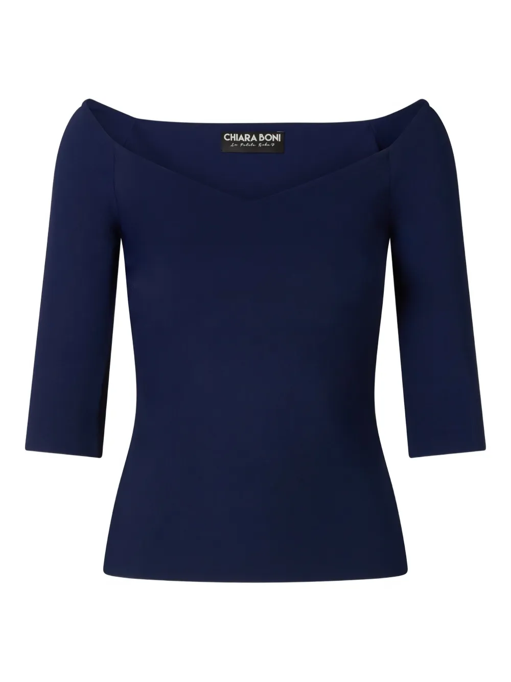 

Топ с рукавами три четверти и вырезом в форме сердца CHIARA BONI La Petite Robe, синий