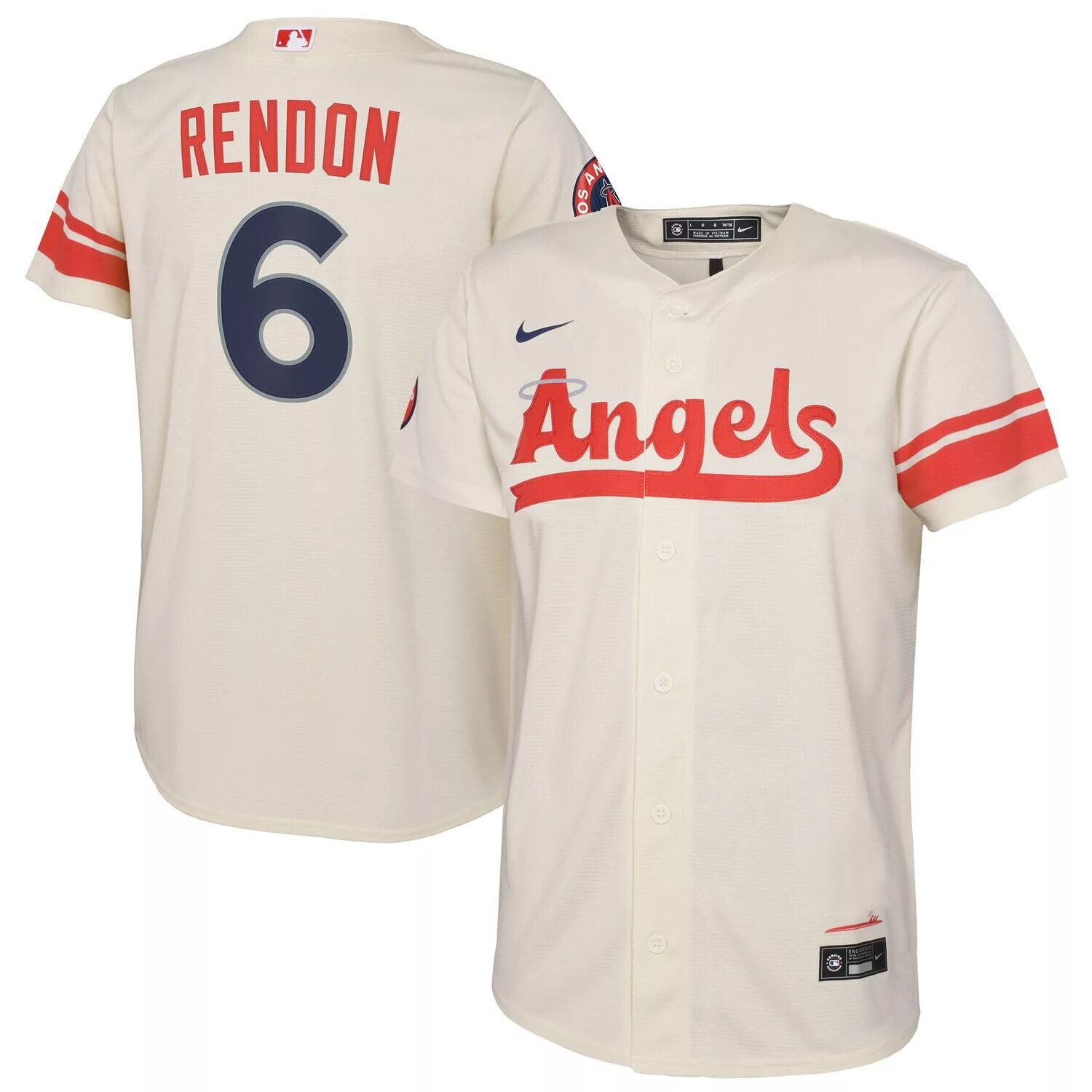 

Молодежная футболка Nike Anthony Rendon Cream Los Angeles Angels 2022 City Connect Replica Player Jersey Nike