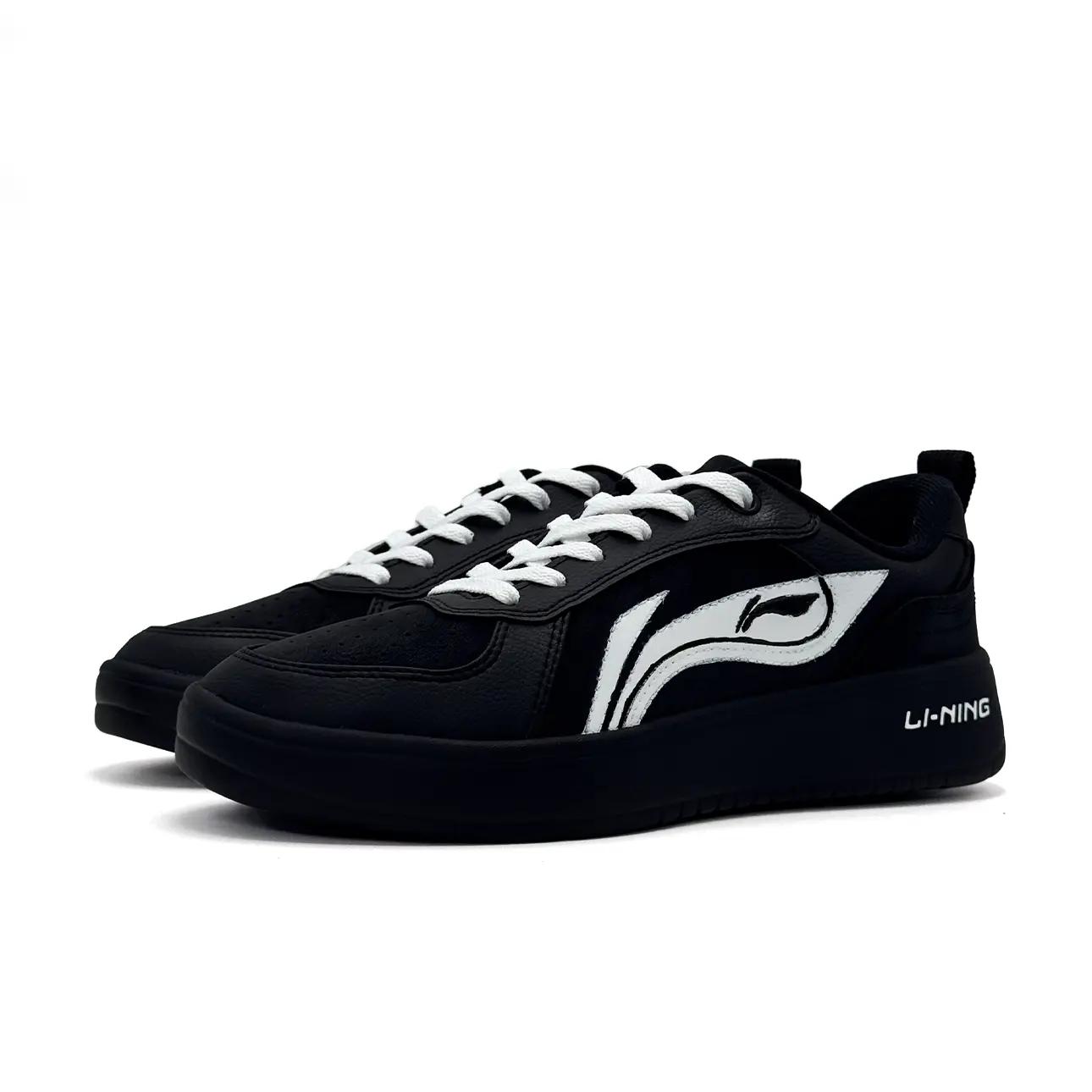 Li-Ning Wheat Age черный белый синтетическая кожа модный — фото 4
