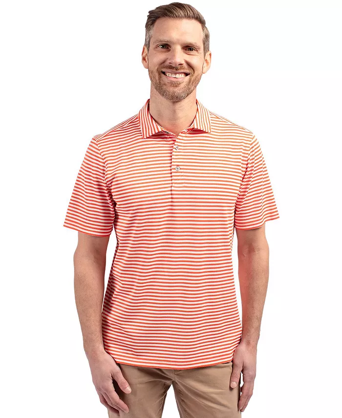 

Мужская рубашка поло Virtue Eco Pique Stripe из переработанного материала для высоких мужчин Cutter & Buck, оранжевый