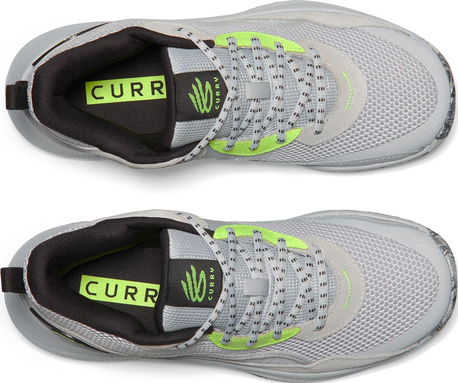Кроссовки Under Armour Unisex-Adult Curry 3z Suede, (100) Halo Gray/Black/High Vis Yellow/2024 — фото 2
