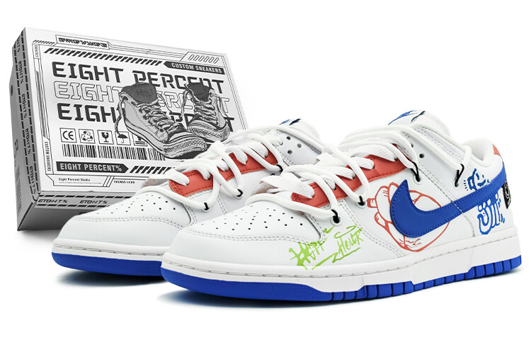 

Кроссовки Nike Dunk Skateboarding Shoes Unisex Low-top White/Blue/Red, синий