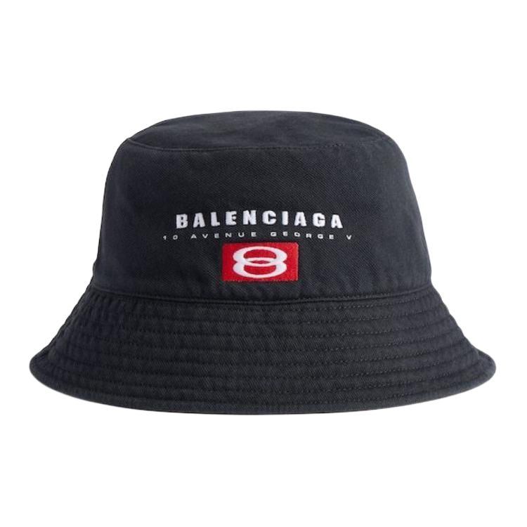 

Balenciaga Хлопковая полиэстеровая твидовая шляпа-ведро мужская черно-серая, Black