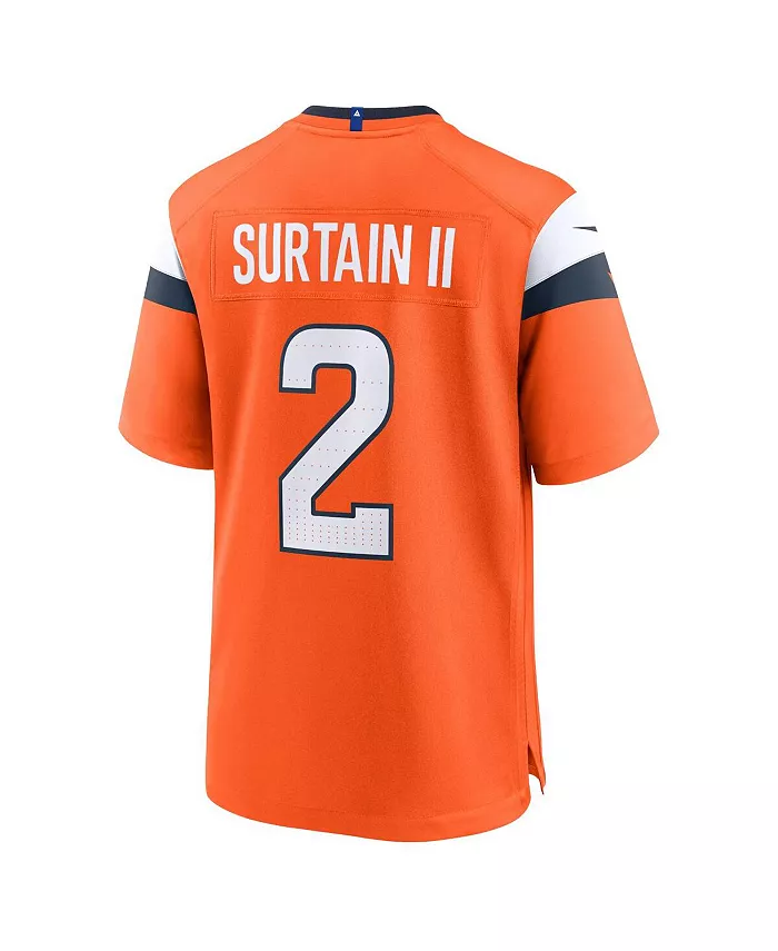 Мужская игровая футболка Patrick Surtain II Denver Broncos Nike, оранжевый — фото 3