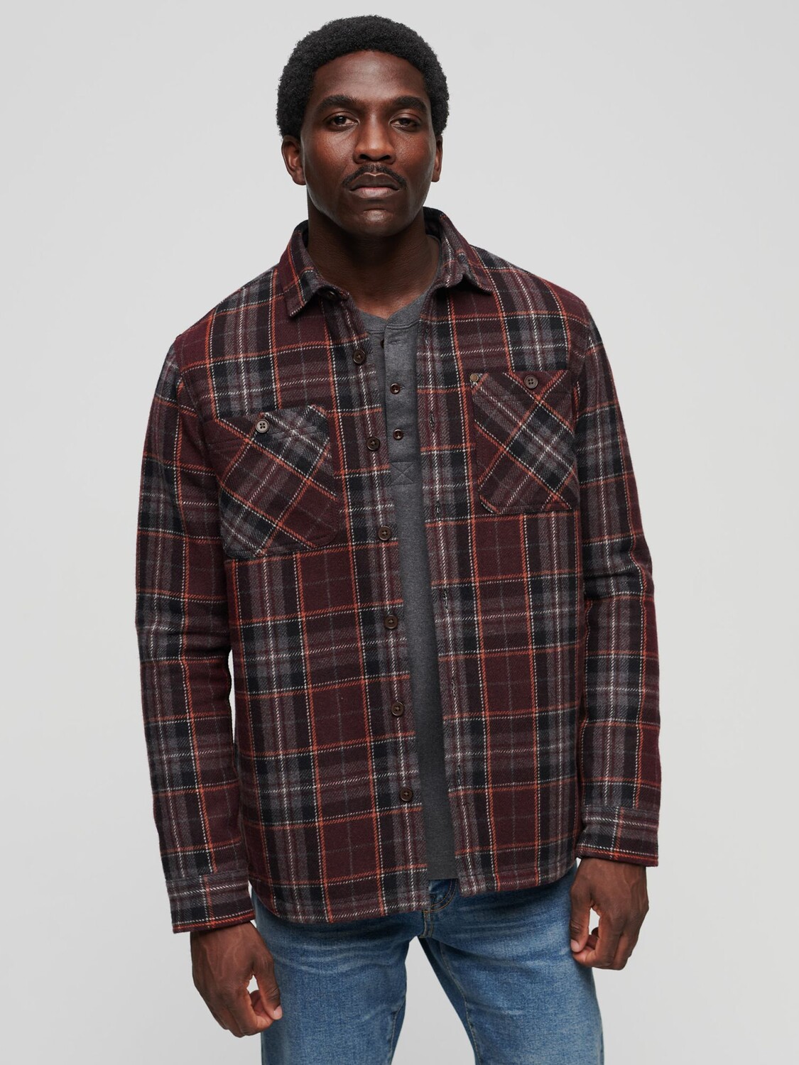 

Стеганая рубашка в клетку The Merchant Store Superdry