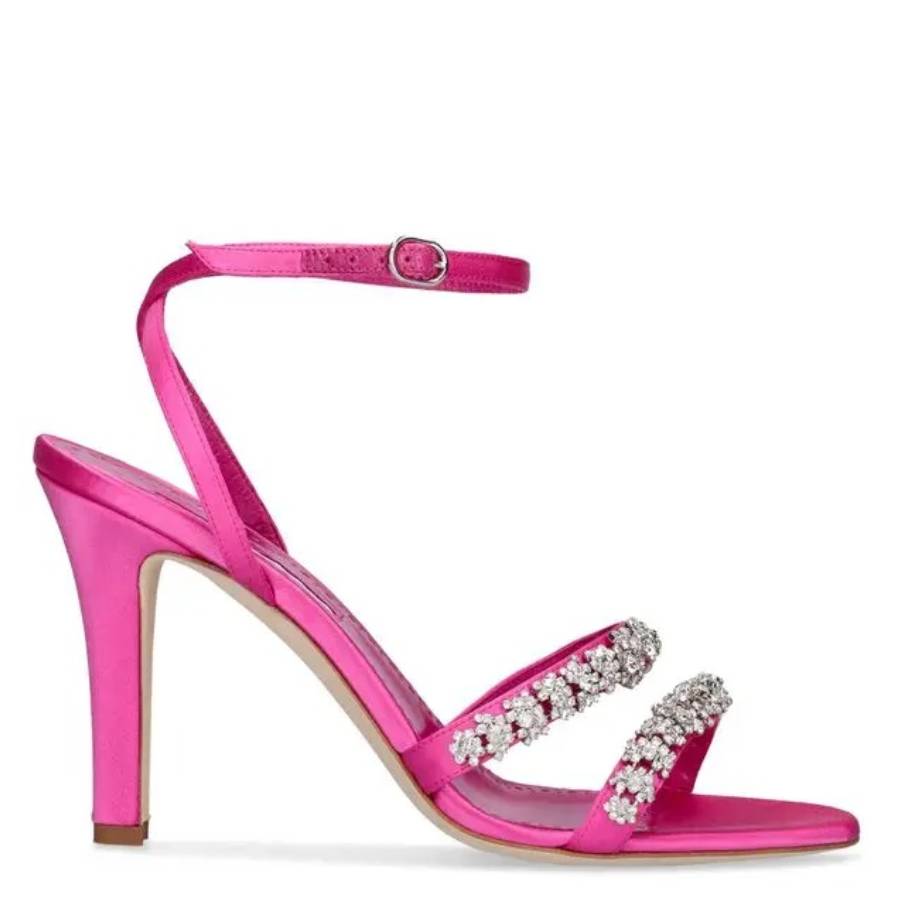 Манило Бланик Ведада Атласные сандалии с кристаллами Manolo Blahnik, Bpnk(6706)