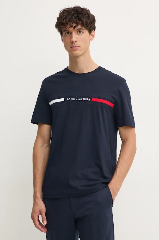 

Хлопковая футболка Tommy Hilfiger, темно-синий
