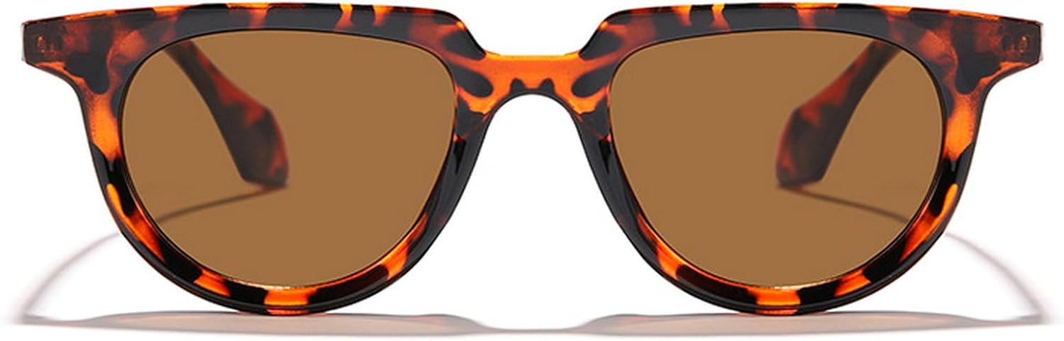 

Роскошные винтажные круглые солнцезащитные очки с плоской верхней частью для женщин и мужчин, модные популярные солнцезащитные очки в стиле панк, для активного отдыха и вождения, защита от ультрафиолета UV400 mincl, Leopard Brown