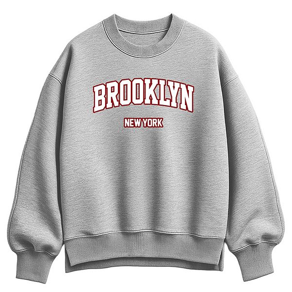

Женский оверсайз флисовый свитшот Brooklyn, New York Collegiate Licensed Character, Athletic Heather