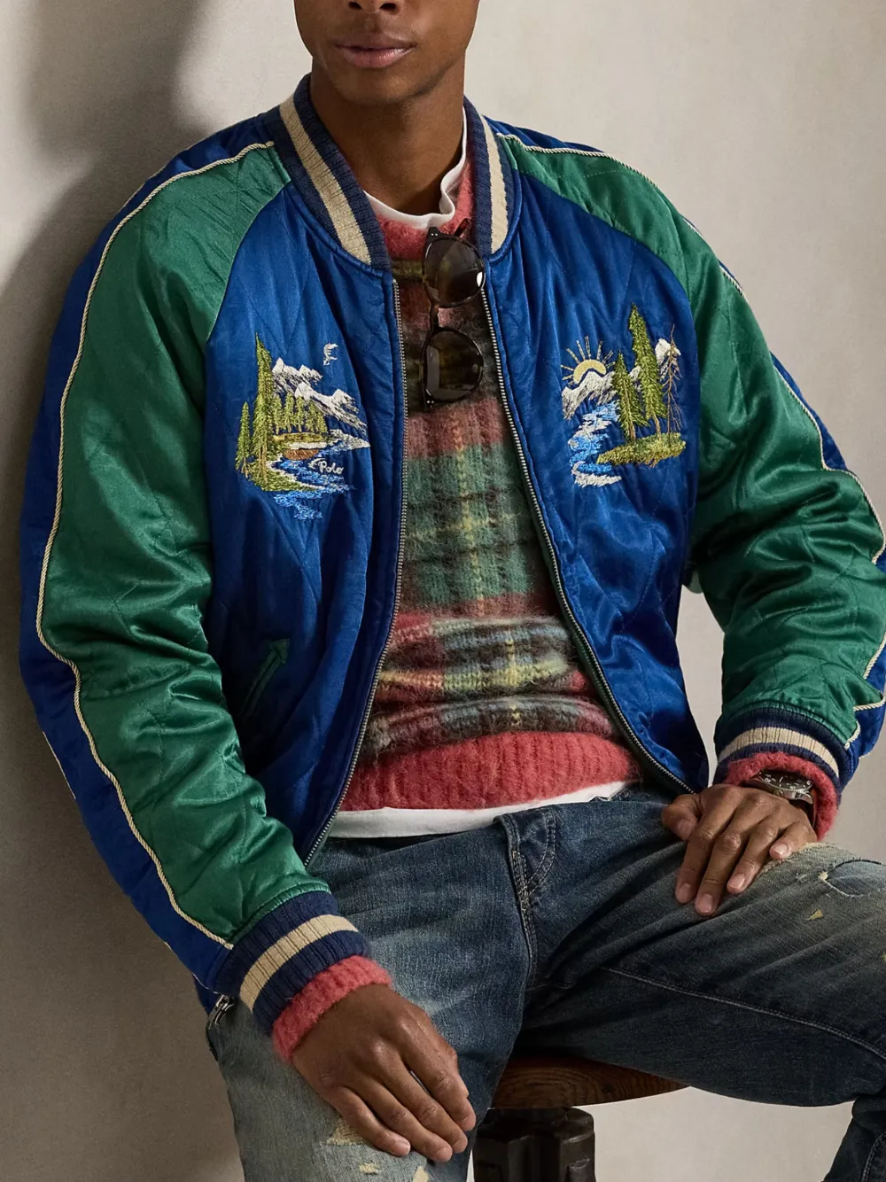 Стеганая куртка с вышивкой POLO RALPH LAUREN, синий — фото 4