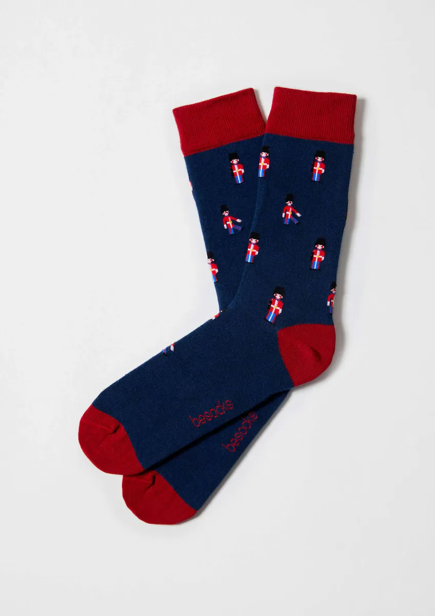 

Унисекс синие высокие носки из органического хлопка Besocks, синий