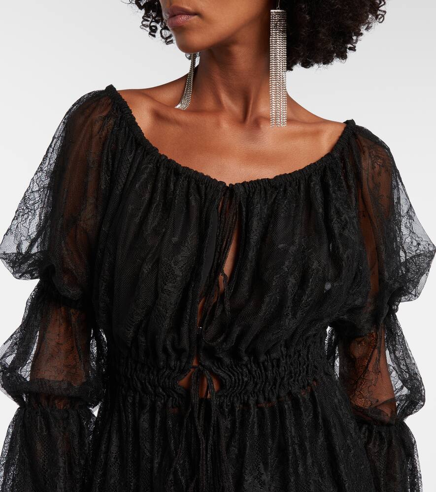 Топ из цветного кружева шантильи Blumarine, Black — фото 4