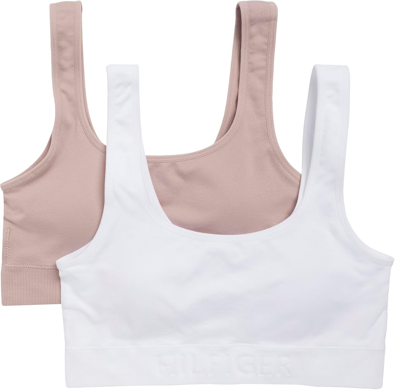 

Женский бесшовный бюстгальтер-бралетт Tommy Hilfiger с круглым вырезом и съемными подушечками, 2 шт., Bright White/Balanced Beige