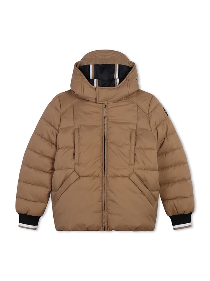 

стеганая куртка светло-коричневого цвета Hugo Boss Kids