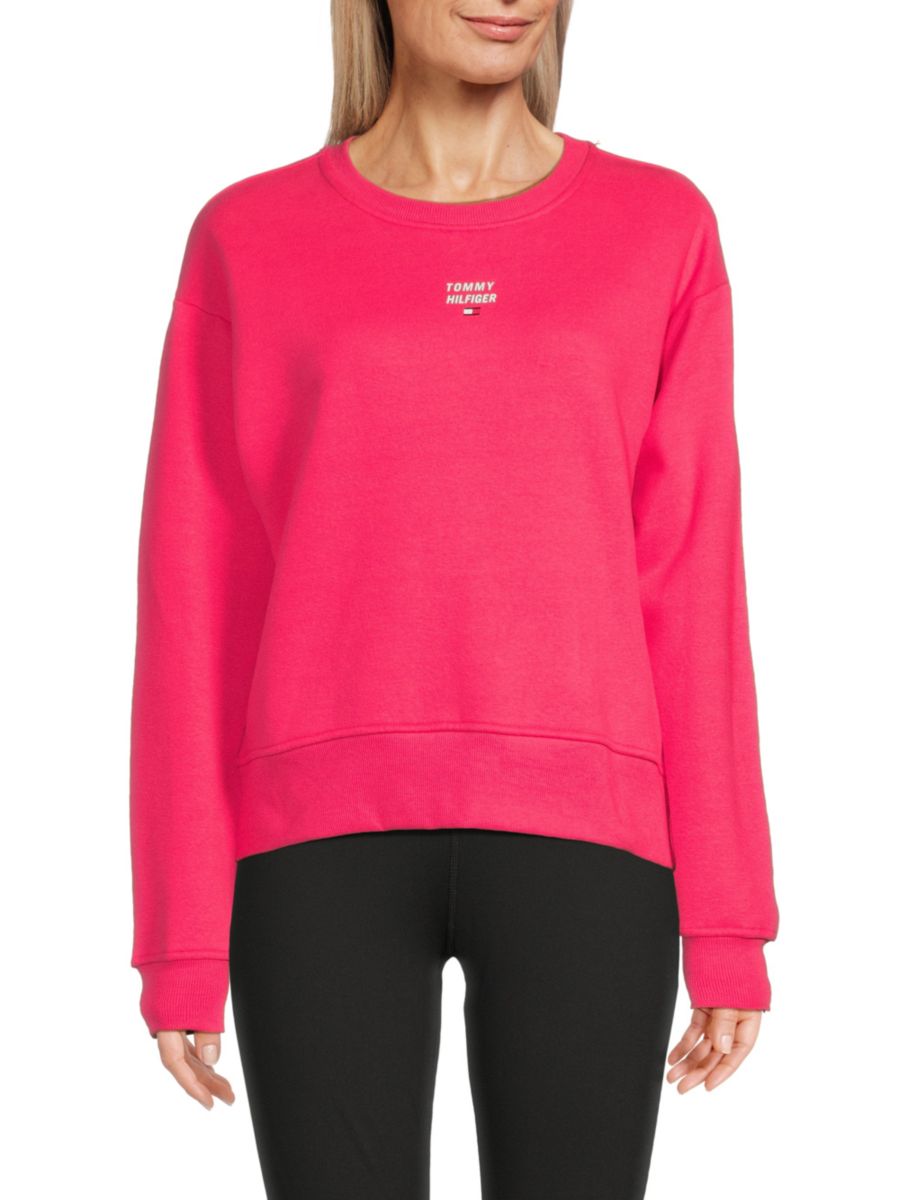

Толстовка из хлопкового флиса с логотипом Tommy Hilfiger, цвет Berry