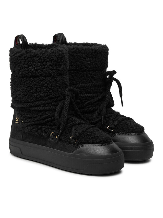 Зимние Ботинки Tommy Hilfiger Lace-Up Faux Shearling Snowboot FW0FW08252, черный — фото 2