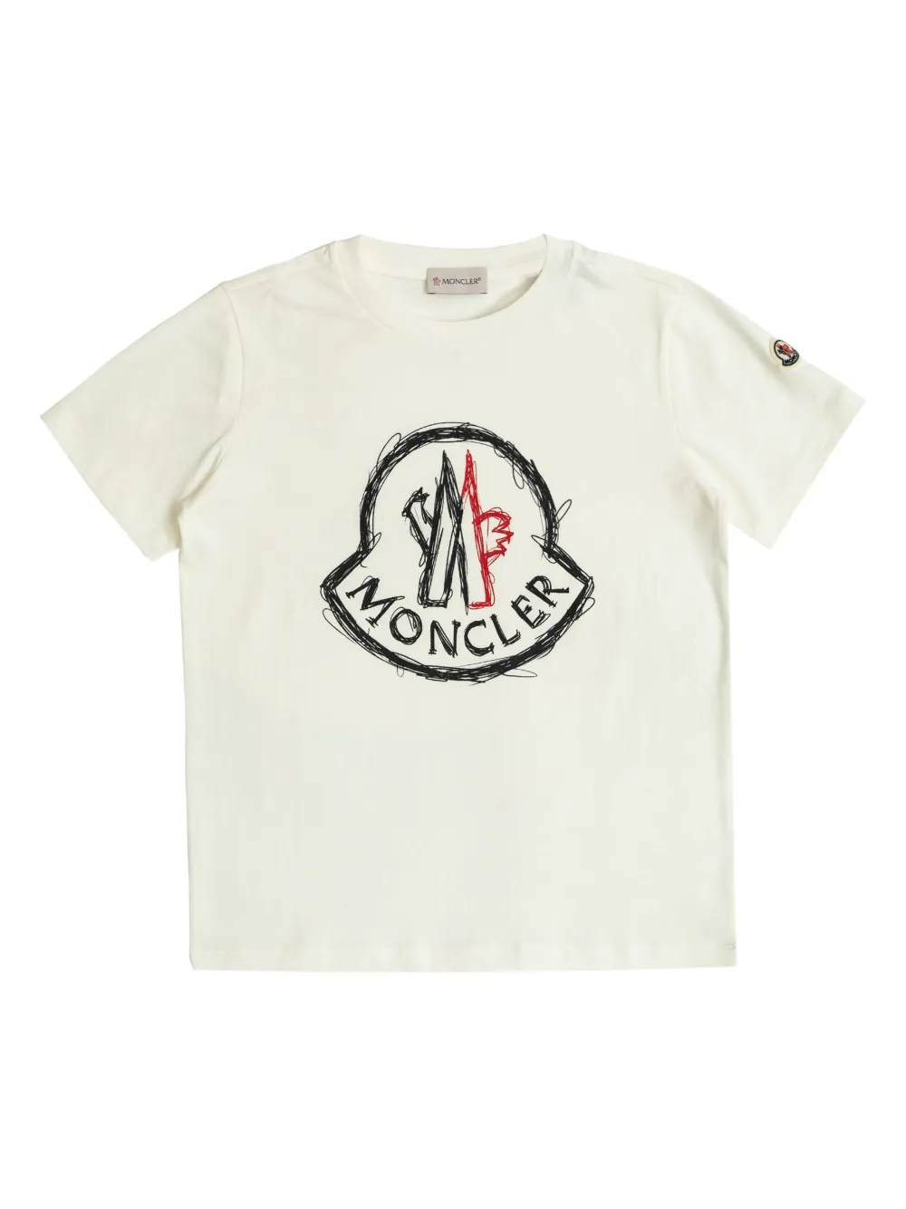 

Футболка с нашивкой-логотипом Moncler Enfant, белый