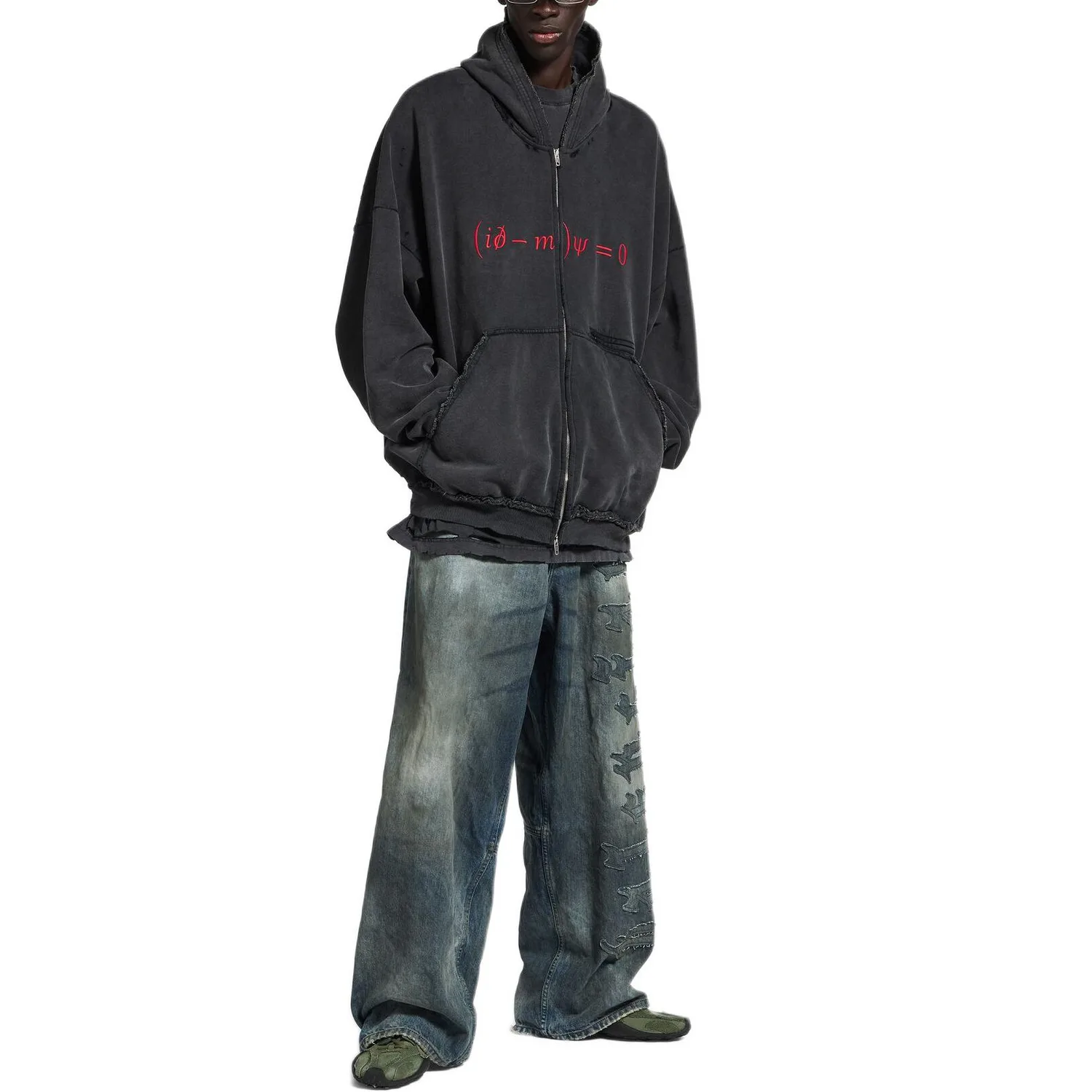 Толстовка Balenciaga Dirac Equation Pulled Large Fit Zip-up, черный — фото 2