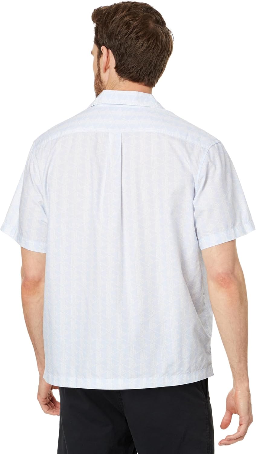 Мужская рубашка Lacoste Core Collection, свободный крой, короткий рукав, монограмма, Phoenix Blue/Flour — фото 2