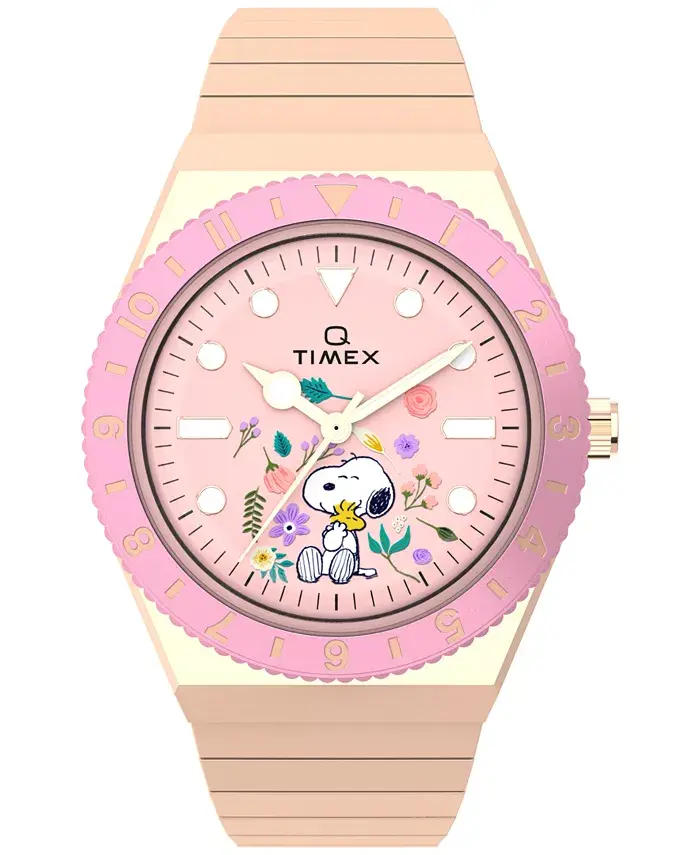 

Женские кварцевые часы с аналоговым циферблатом Quartz в корпусе из нержавеющей стали с розовым золотым покрытием, 36 мм Timex