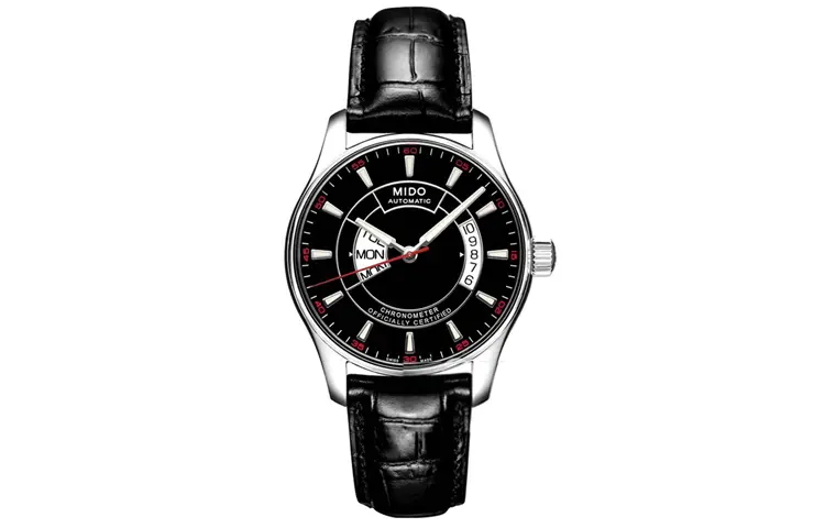 

MIDO Часы Automatic Mechanical Movement Men's Watch Watch 40mm Black Dial Stainless Steel Watch Case Cowhide Strap, Black