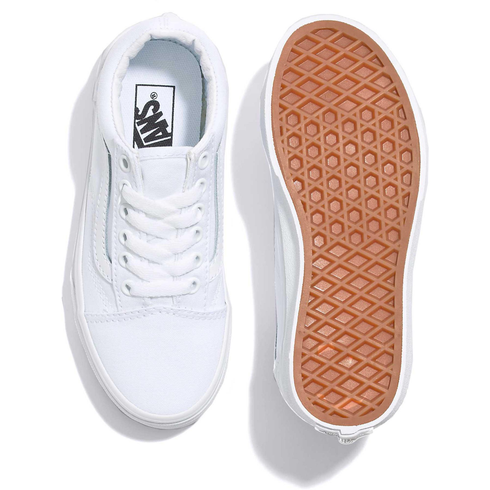 Детские повседневные туфли в стиле олдскул Vans, True White — фото 3