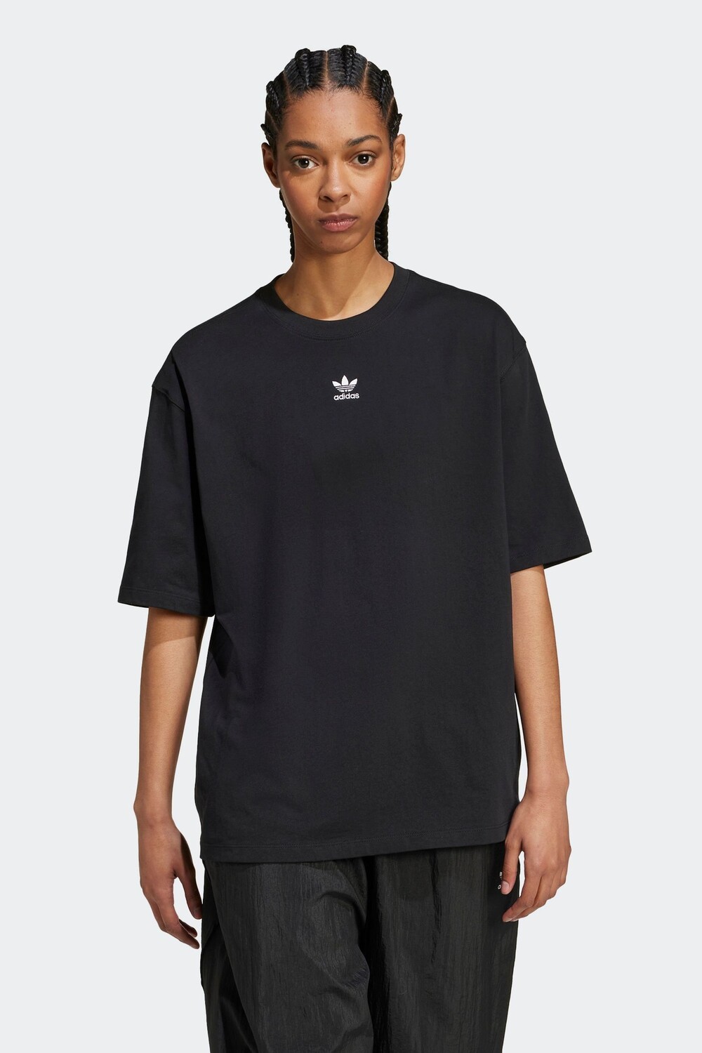

Футболка Boyfriend из 100% хлопка, базовая модель Adidas Originals, черный