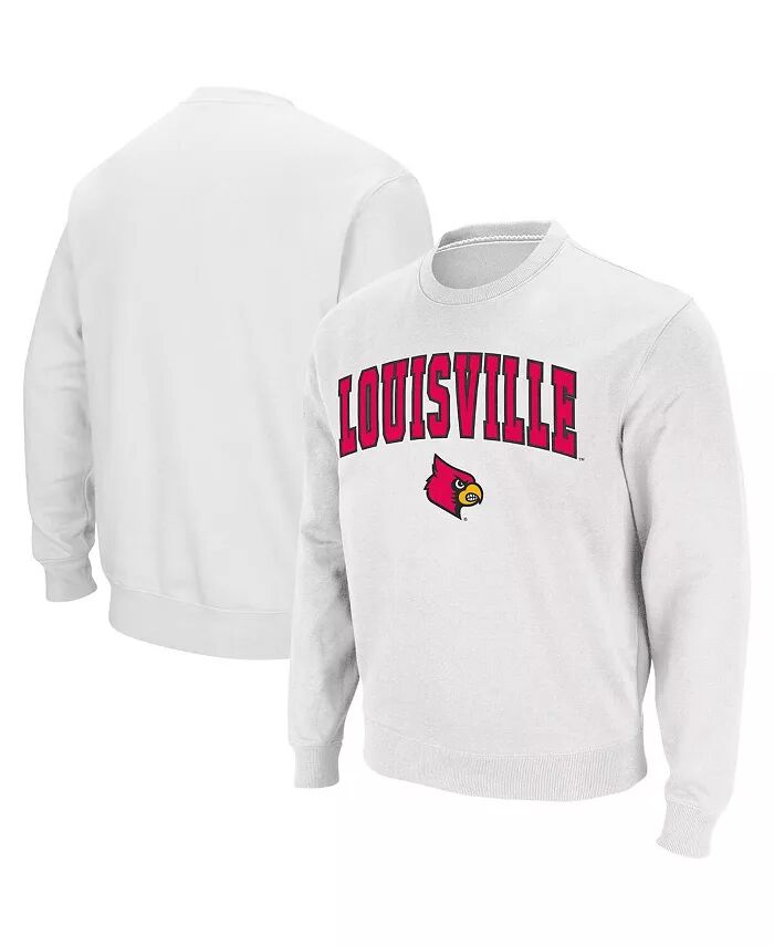 

Мужская толстовка Louisville Cardinals с круглым вырезом и аркой и логотипом Colosseum, белый