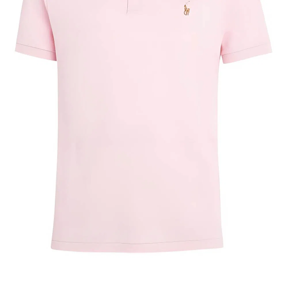 Поло хлопковое с вышивкой логотипа Polo Ralph Lauren розовое — фото 4