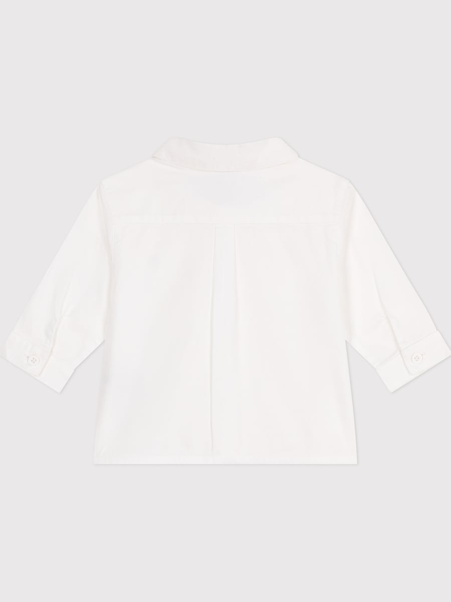Рубашка на пуговицах классического кроя PETIT BATEAU, экрю — фото 2