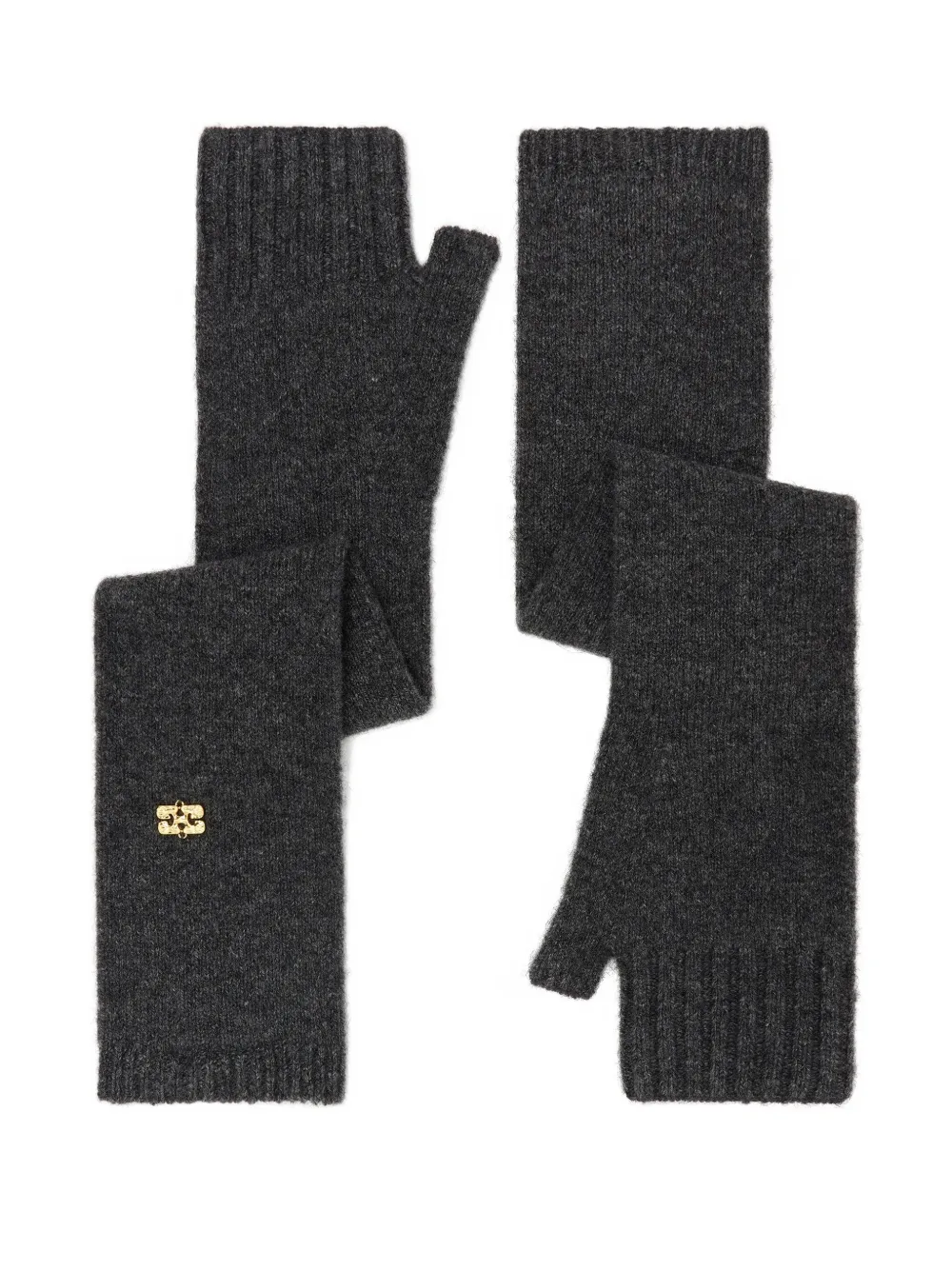 

Декорированные перчатки-митенки GANNI, серый
