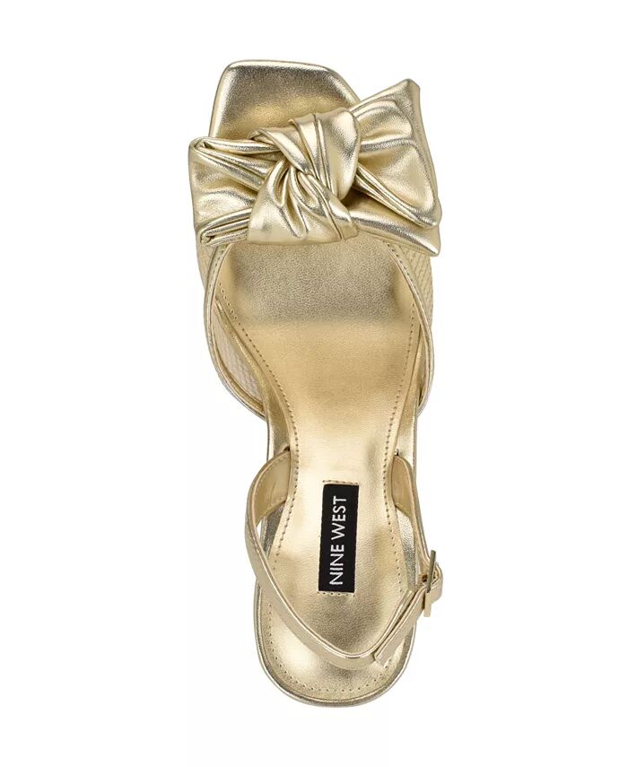 Женские босоножки Gergia Stiletto Heel Open Toe Dress Sandals Nine West, золотой — фото 4