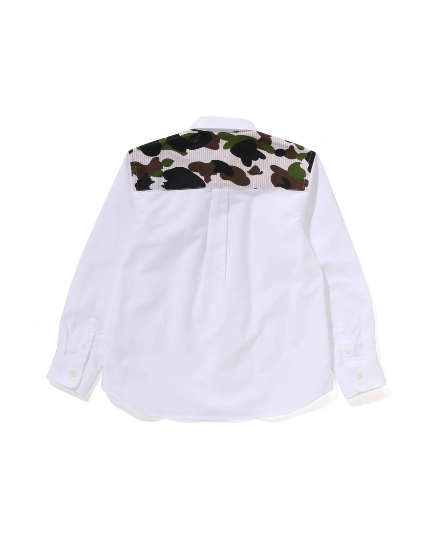 Детская рубашка из 100% хлопка 1ST CAMO STRIPE OXFORD BD A BATHING APE белая — фото 2
