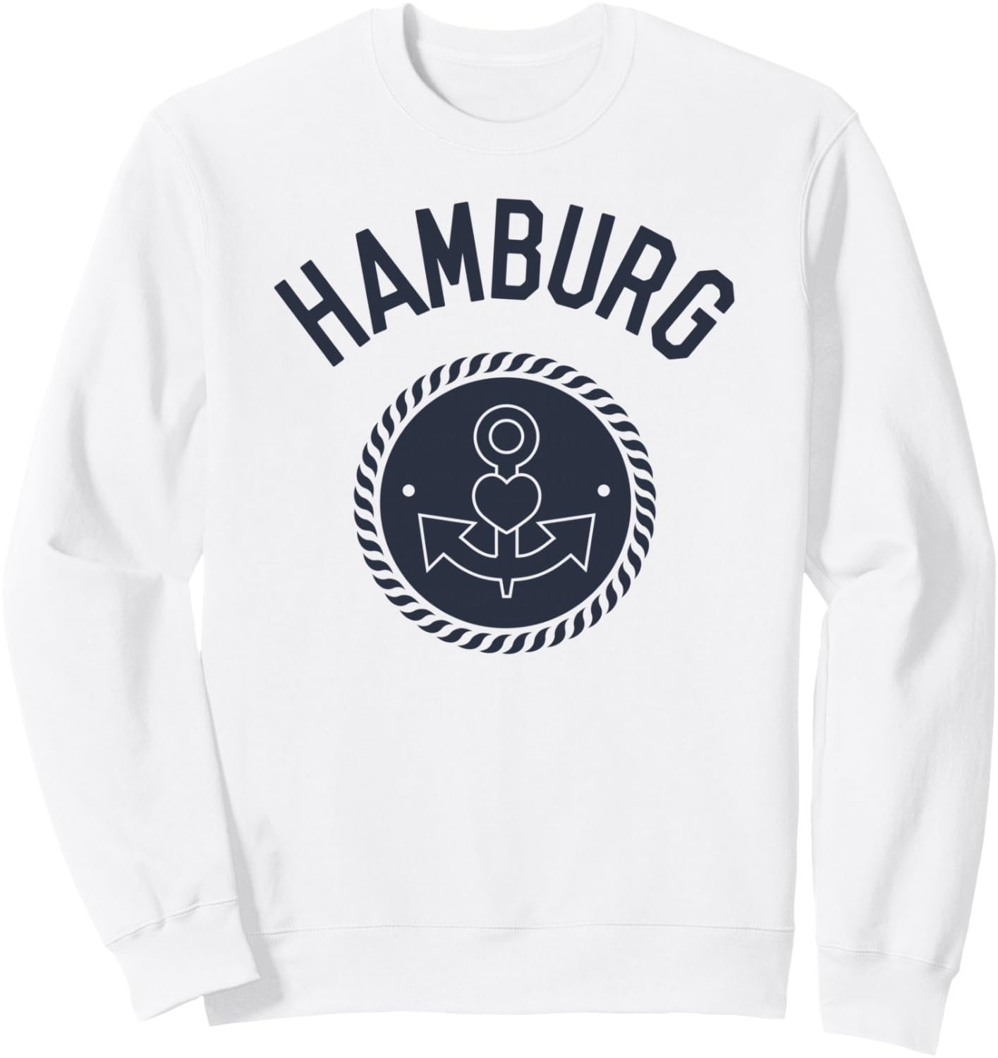 

Сувенирная толстовка с изображением сердца и якоря на Эльбе, Гамбург Hamburg Souvenirs, белый
