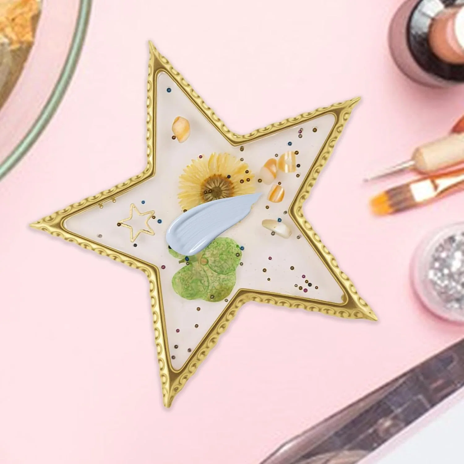 Палитра для ногтей 5-конечная звезда, 7.2x7.2x0.4 см — фото 2