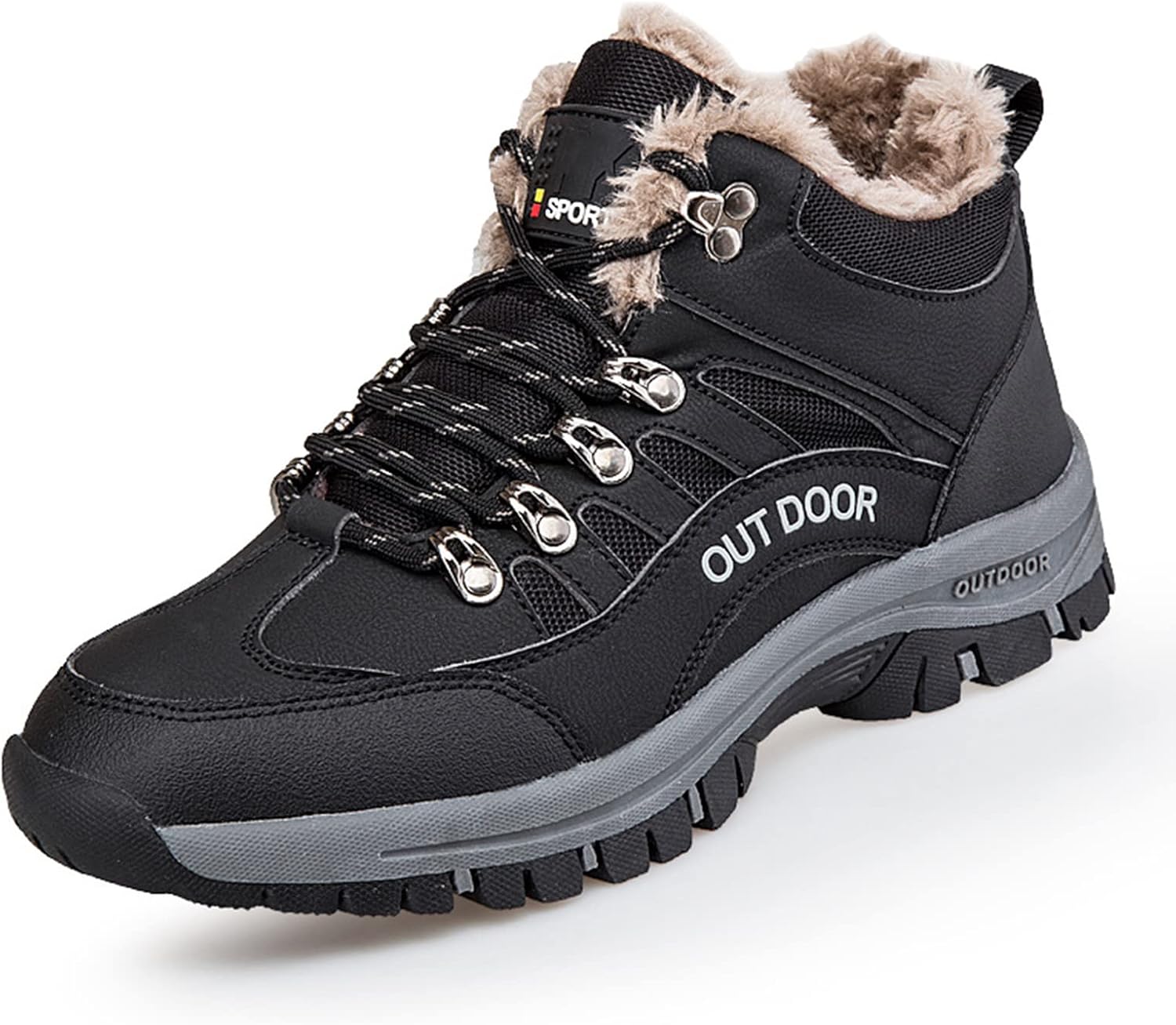 

Мужские походные кроссовки DESESE, дышащие, с нескользящей подошвой, для скалолазания, с поддержкой свода стопы, высокие спортивные хлопковые кроссовки, черный