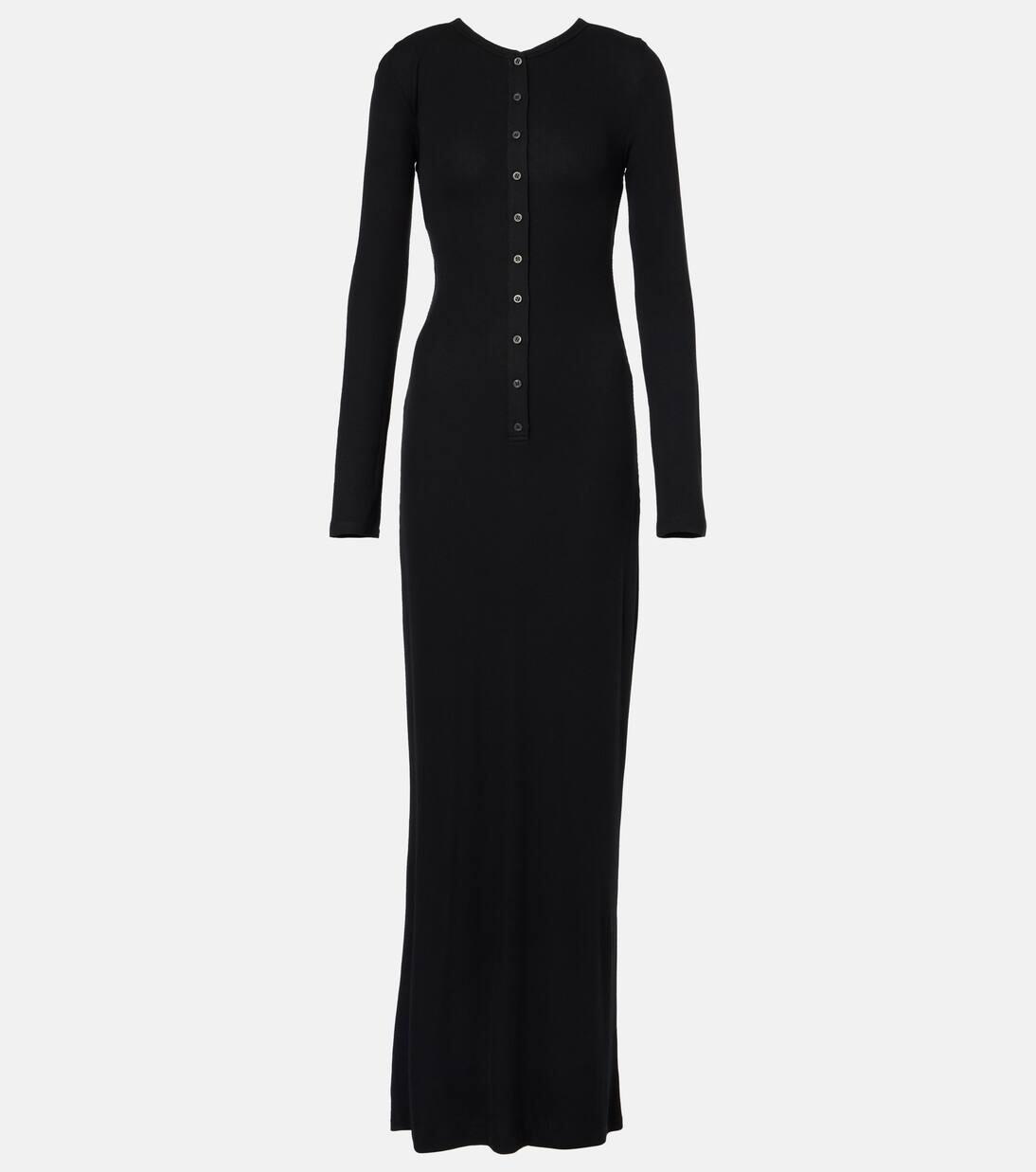 

Платье макси из трикотажного полотна Etrixie Acne Studios, черный
