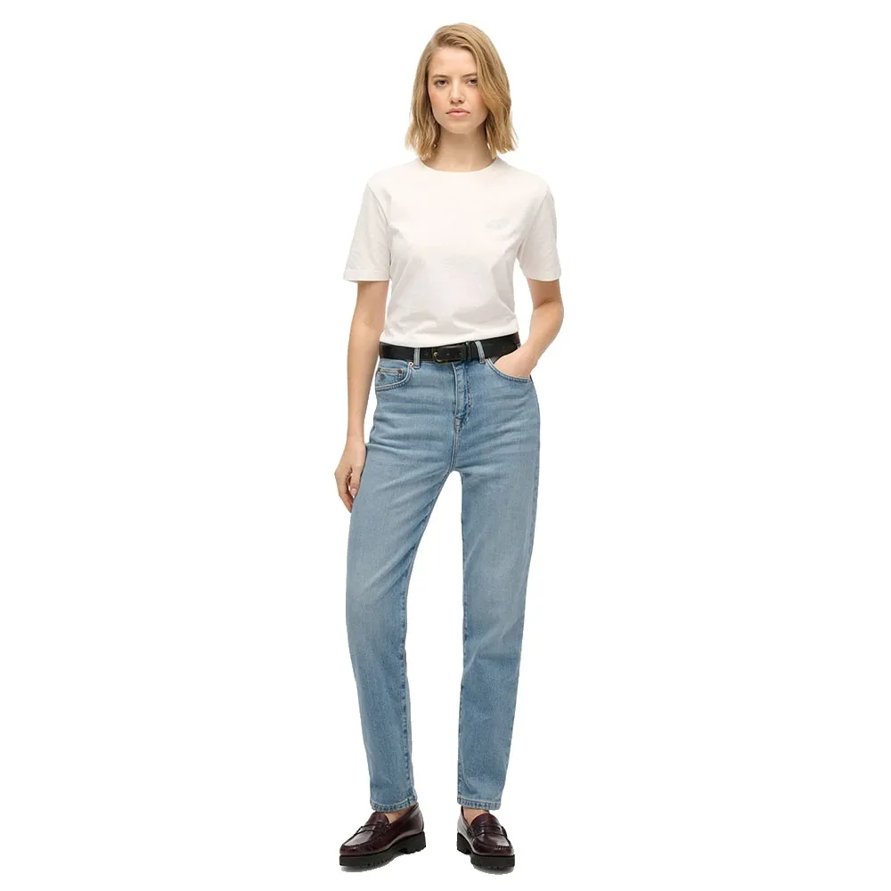 Джинсы Superdry High Rise Mom, синий — фото 4
