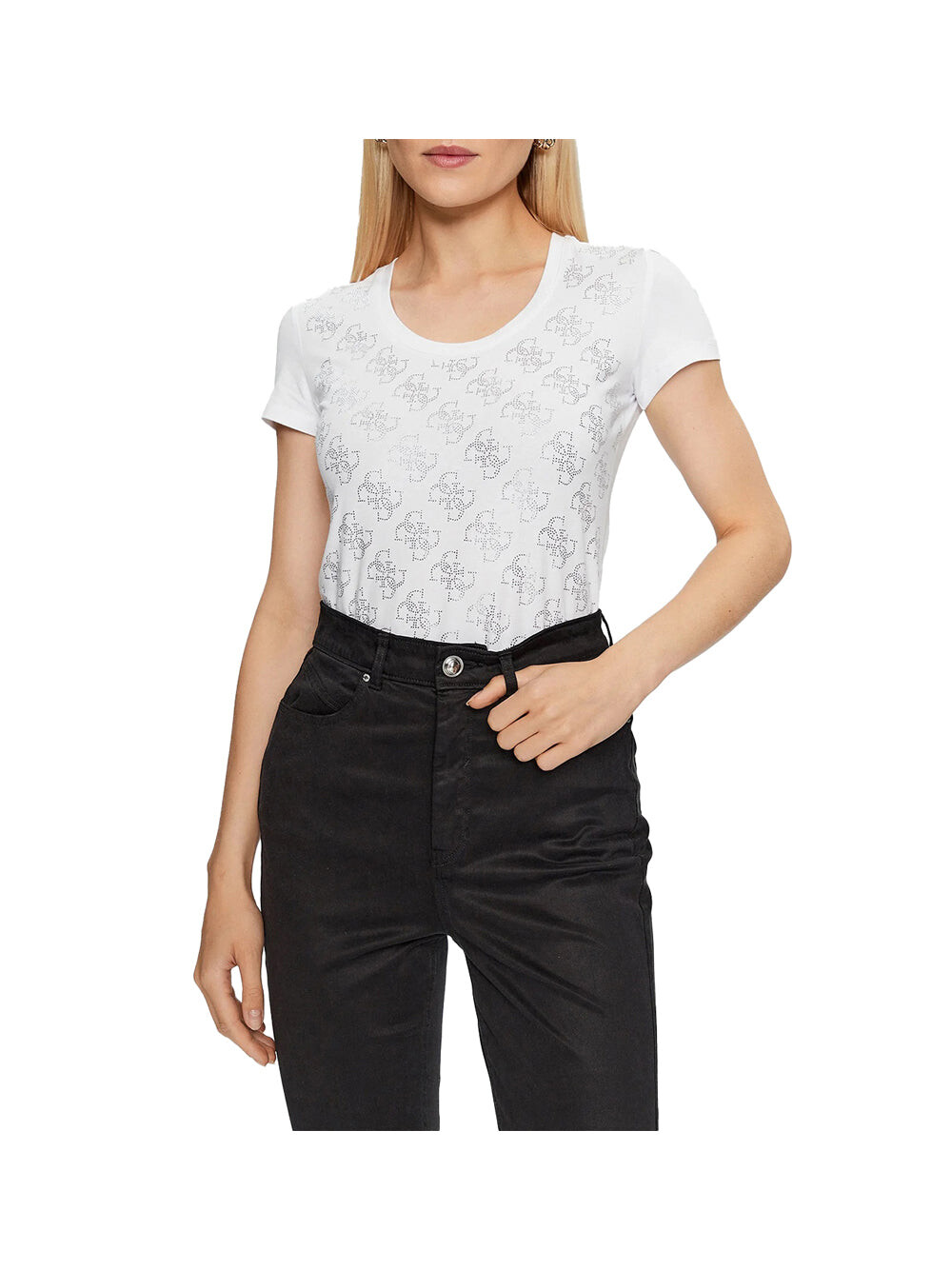 

Белая женская футболка Guess