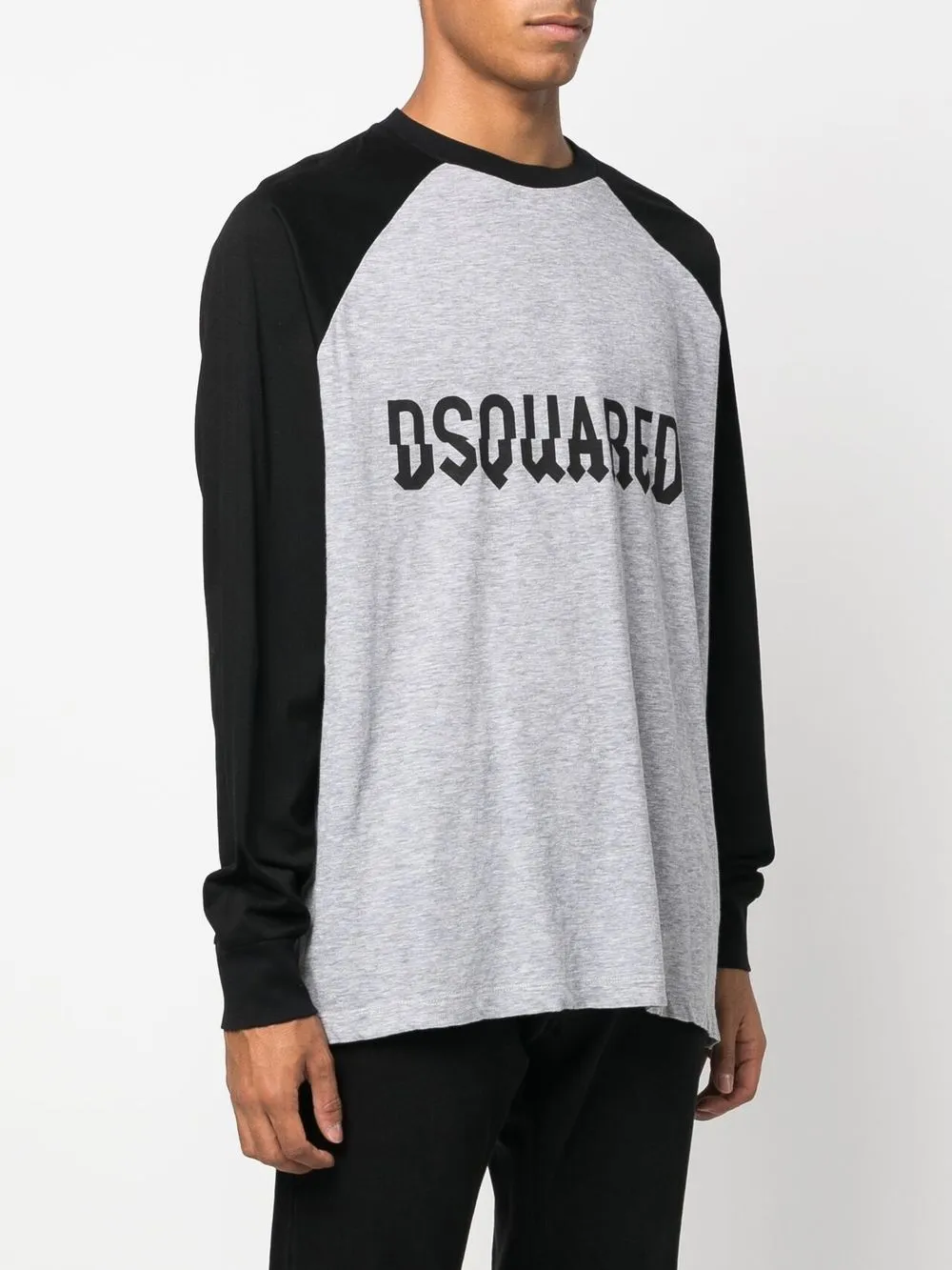 Футболка с длинными рукавами и логотипом Dsquared2, серый — фото 3