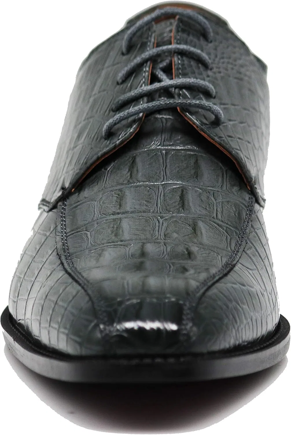 Мужские оксфорды Enzo Romeo Gator3N с принтом под крокодиловую кожу, на шнуровке, Grey New — фото 4