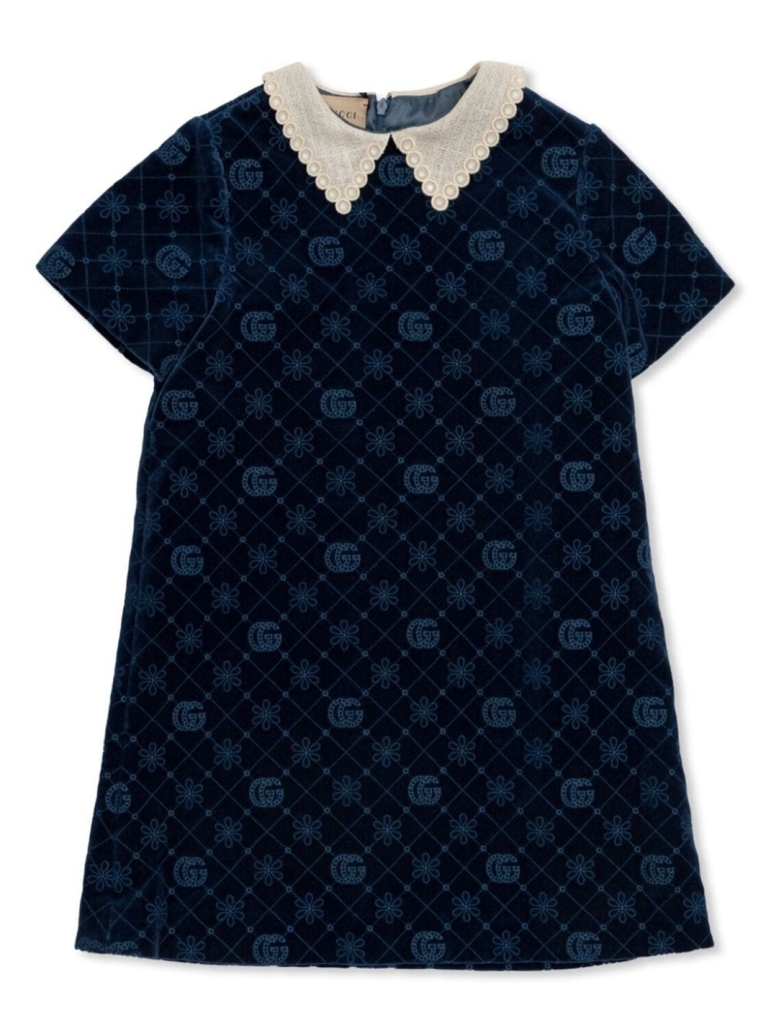 

Gucci Kids платье с вышивкой цветов Double G, синий