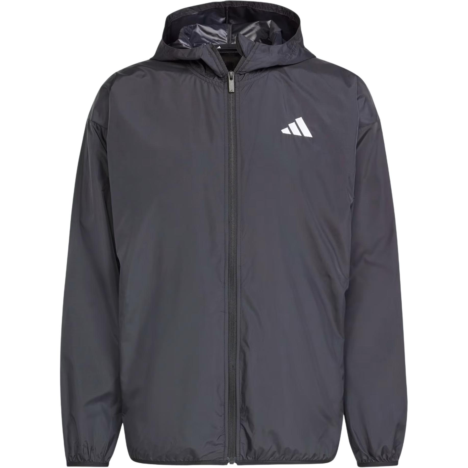 Adidas ЭССЕНШИЛС Спортивный куртка Биг Лого Ткань Мужская Черно-белая, Black/White — фото 2