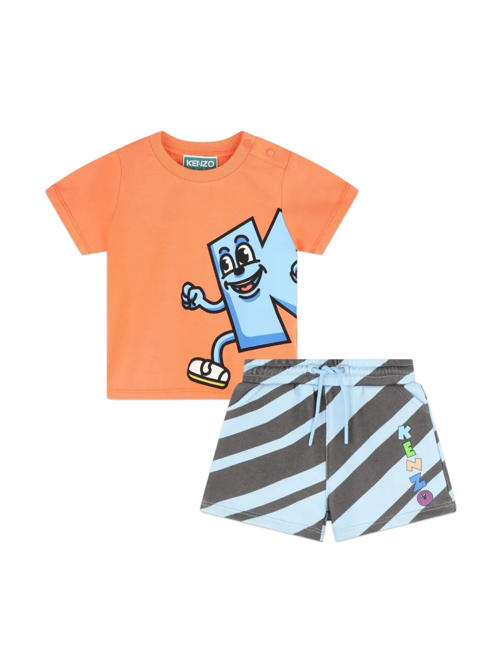 

Комплект из футболки и шортов с принтом Kenzo Kids, синий