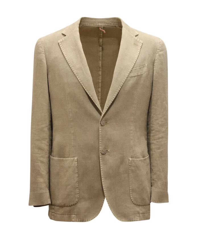 

Зеленая куртка из хлопка, льна и рами. Santaniello, зеленый