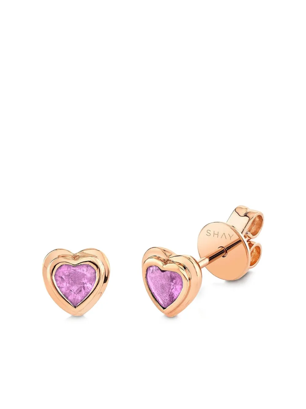 

Серьги-гвоздики Mini Me Heart из розового золота с сапфирами SHAY, розовый
